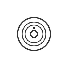 Concentric Circles with Central Dot: Minimalist Black and White Design