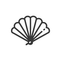 Elegant Hand Fan Icon: Minimalist Design with Smooth Lines and Subtle Detail