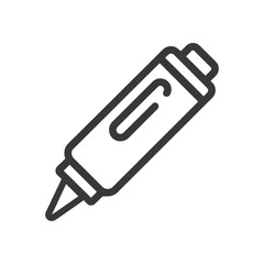 Fototapeta premium Minimalist Crayon Icon: Bold Outline on White Background, Simple Design
