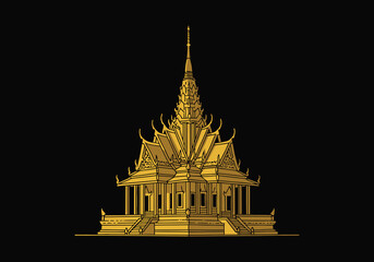 Obraz premium Vector Pagoda Illustration Isolated