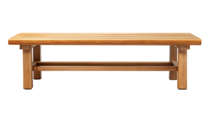 Wooden Bench – Natural Seating Furniture on Pure White Background

