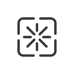 Obraz premium Minimalist Focus Icon: Concentric Lines in Rounded Square Frame, Gray on White