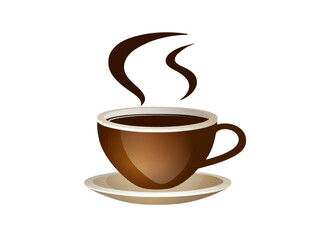 Obraz premium Steaming coffee cup with saucer