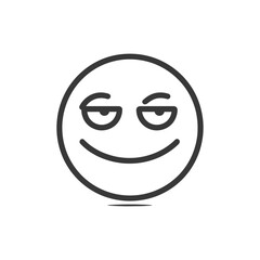 Obraz premium Sarcastic Smirk: Minimalist Emoji with Raised Eyebrows and Subtle Smile