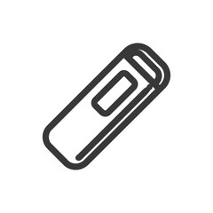 Obraz premium Minimalist Gray Sleeping Bag Icon on White Background