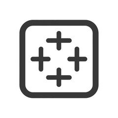 Obraz premium Target Icon: Four Crosshairs in Rounded Square Frame, Minimalist Design