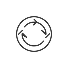 Obraz premium Circular Arrow Icon: Continuous Loop, Cycle, and Rotation Symbol in Minimalist Design