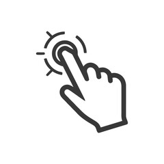 Obraz premium Finger Tap Icon: Hand Gesture, Touchscreen Interaction, Digital Interface Symbol