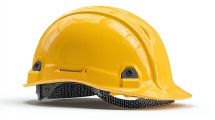 Fototapeta premium High Visibility Yellow Safety Hard Hat Construction Worker Protection Equipment Industrial Headgear Secure Durable Professional Grade Head Protection Helmet Safety Gear 3D Oil Gas 