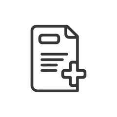 Fototapeta premium Add Document Icon: Simple Line Art for File Creation and Management