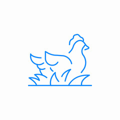 grass chicken icon sign vector