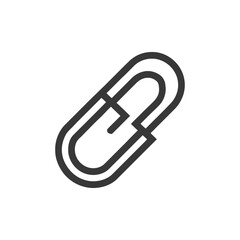 Minimalist Paperclip Icon: Simple, Bold Line Art on White Background