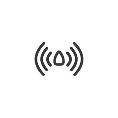 Minimalist Wi-Fi Signal Icon with Circular Waves and Central Triangle