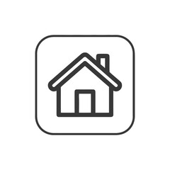 Obraz premium Minimalist Home Icon with Rounded Square Border, Simple Design