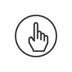 Obraz premium Minimalist Hand Cursor Icon: Pointing Finger in Circle, Clean Design