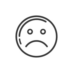 Obraz premium Minimalist Sad Face Icon: Simple Line Art Expression of Sorrow