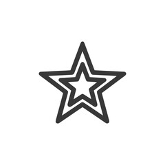 Obraz premium Nested Star Icon: Bold Outline, Geometric Design on White