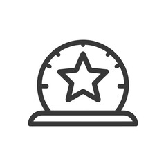 Obraz premium Minimalist Star Globe Icon: Modern, Clean Design on White Background