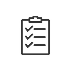 Completed Checklist Icon: Dark Gray Tick Marks on Clipboard