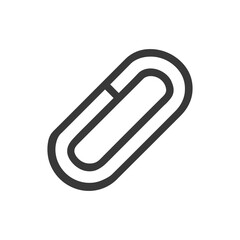 Minimalist Paperclip Icon: Bold Outline on White Background, Modern Design