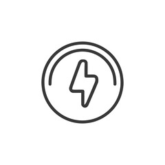 Minimalist Lightning Bolt Icon in Circle, Energy Symbol, Clean Design