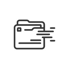 Obraz premium Fast File Transfer: Minimalist Icon of Data Folder with Motion Lines