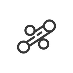 Molecule Structure Icon: Simple, Bold Line Art on White Background