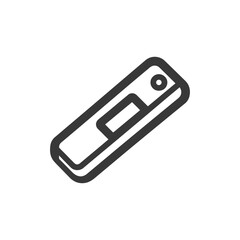 Minimalist Outline Icon of a Modern USB Flash Drive Design