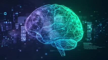 AI Brain with Digital Network, and Data. - Powered by Adobe