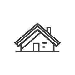 Fototapeta premium Minimalist House Icon: Simple Line Art Home Design