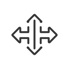 Obraz premium Expand Arrows Icon: Up, Down, Left, Right - Navigation Symbol