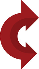 Red Circular Arrows Icon - AI Generative
