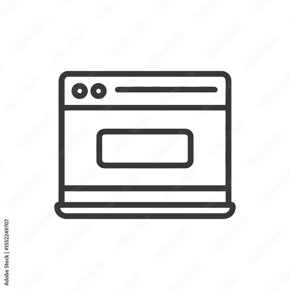 Poster minimalist browser window icon with rounded edges and simple design