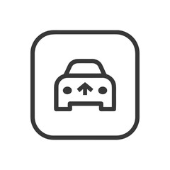 Obraz premium Simple, Modern Car Icon with Upward Arrow Symbol