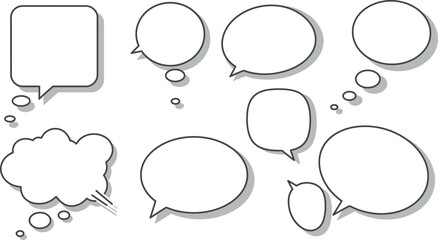 Speech Bubble Collection with Shadows - AI Generative
