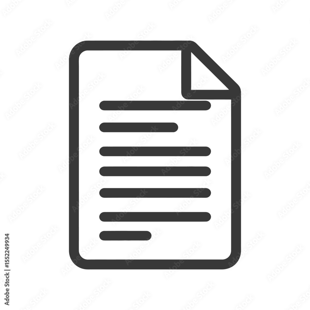Poster simple document icon with folded corner and text lines