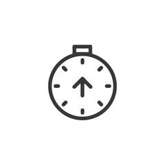 Obraz premium Minimalist Clock Icon with Upward Arrow, Time Management Concept