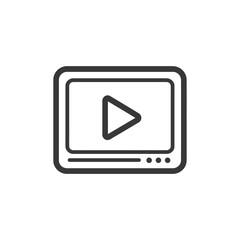 Minimalist Video Player Icon with Play Button and Progress Dots