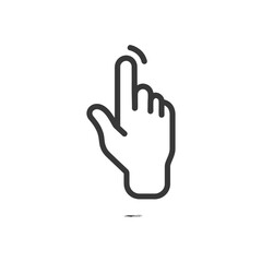 Obraz premium Minimalist Hand Icon: Tap or Touch Gesture with Finger Movement