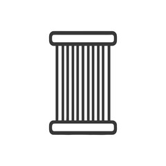 Minimalist Column Icon: Architectural Symbol with Clean Lines and Rounded Edges