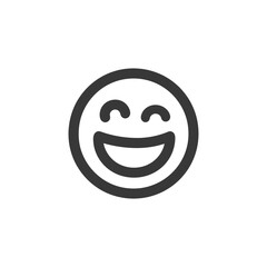 Obraz premium Joyful Expression: Minimalist Smiling Face Icon on White Background