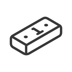 Isometric Number One Tile: Minimalist Design with Rounded Edges and Dots