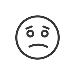 Fototapeta premium Minimalist Sad Emoji Icon with Downcast Eyes and Frowning Mouth