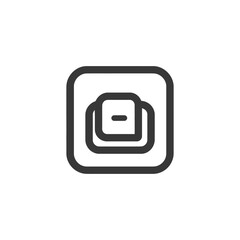 Minimalist Subtract Icon: Bold Outline, Rounded Square, Clean Design
