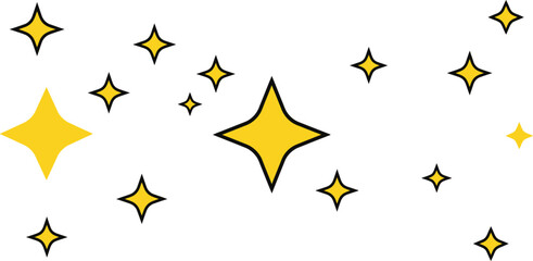 Shimmering Golden Stars on White Background - AI Generative
