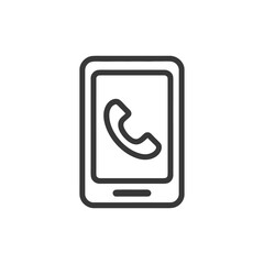 Phone Call Icon on Mobile Device, Minimalist Design, Communication Symbol