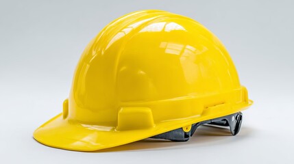 Fototapeta premium Bright Yellow Safety Helmet Hard Hat Construction Worker Protection Equipment Industrial Worksite Headgear Secure Reliable Durable Protective Gear Professional Head Protection oil 