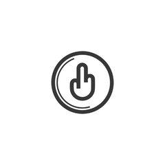 Simple, Minimalist Hand Gesture Icon in Circle Frame
