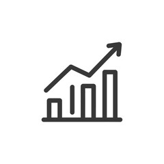 Ascending Bar Graph with Arrow: Growth and Progress Icon