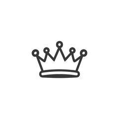 Minimalist Crown Icon: Elegant Black and White Royalty Symbol